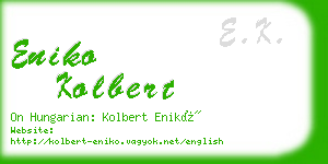 eniko kolbert business card